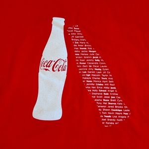 Coca Cola Red T-shirt Double Sided Share A Coke, Coca Cola Logos, Tagless Size L